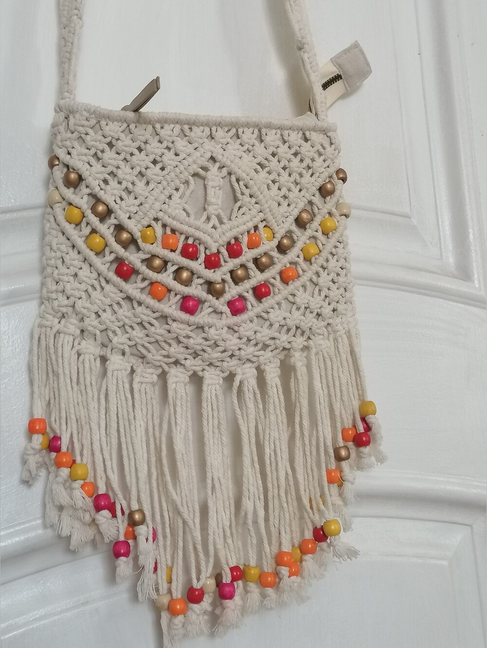 Lucky Brand Crossbody Macrame fringe and beads